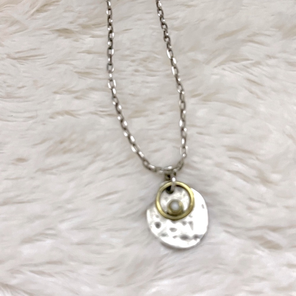 Silpada RARE Vintage .925 Sterling Silver, gold and pearl necklace - Picture 4 of 6